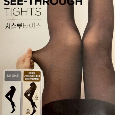 ??? ??? 80D ???  / Vivian Faux- Sheer Fleece Tights /